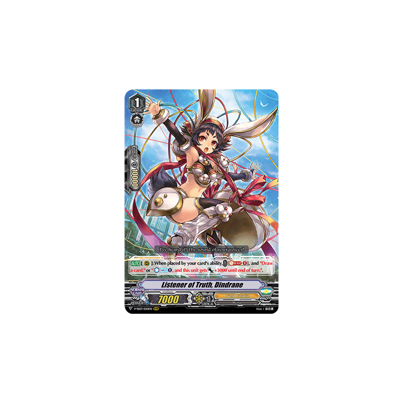 Vanguard_TCG_card_V-SS07_020EN_RRR_Listener_of_Truth_Dindrane_CLAN_SELECTION_PLUS_Vol.1