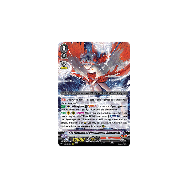 Vanguard_TCG_card_V-SS07_029EN_RRR_Six_Flowers_of_Phantasms_Shirayuki_CLAN_SELECTION_PLUS_Vol.1