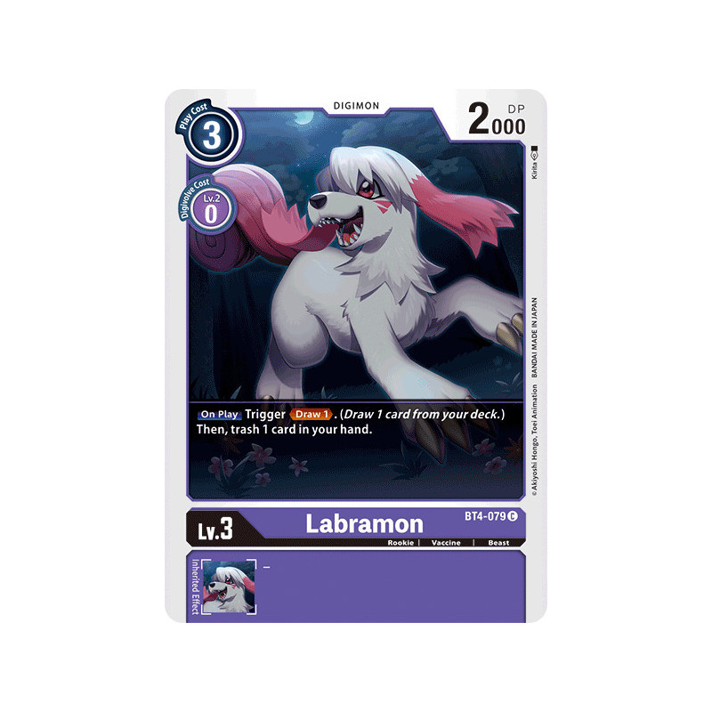 Digimon_TCG_BT4-079_Labramon_Common_Great_Legend_Card_Game