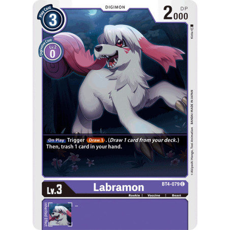 Digimon_TCG_BT4-079_Labramon_Common_Great_Legend_Card_Game