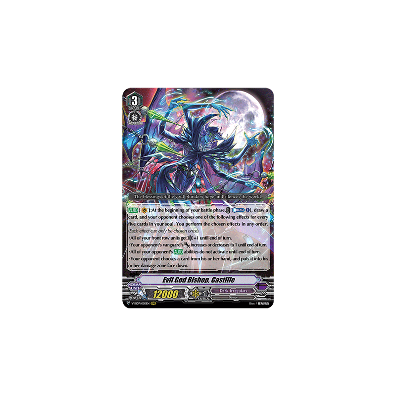 Vanguard_TCG_card_V-SS07_050EN_RRR_Evil_God_Bishop_Gastille_CLAN_SELECTION_PLUS_Vol.1