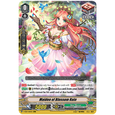 Vanguard_TCG_card_V-SS07_084EN_RRR_Maiden_of_Blossom_Rain_CLAN_SELECTION_PLUS_Vol.1