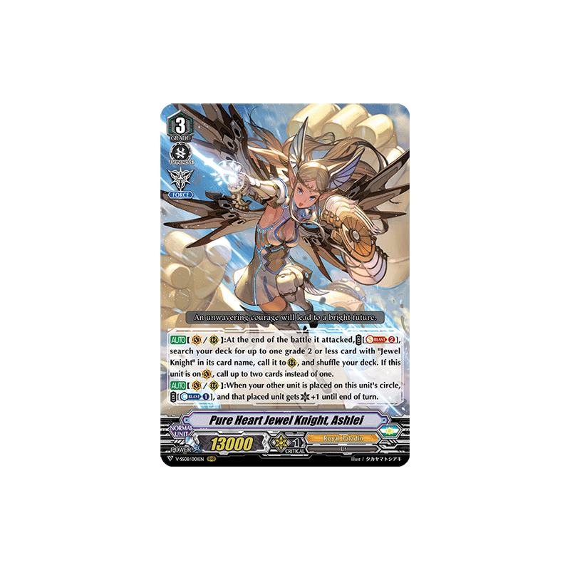 Vanguard_TCG_card_V-SS08_001EN_RRR_Pure_Heart_Jewel_Knight_Ashlei_CLAN_SELECTION_PLUS_Vol.2