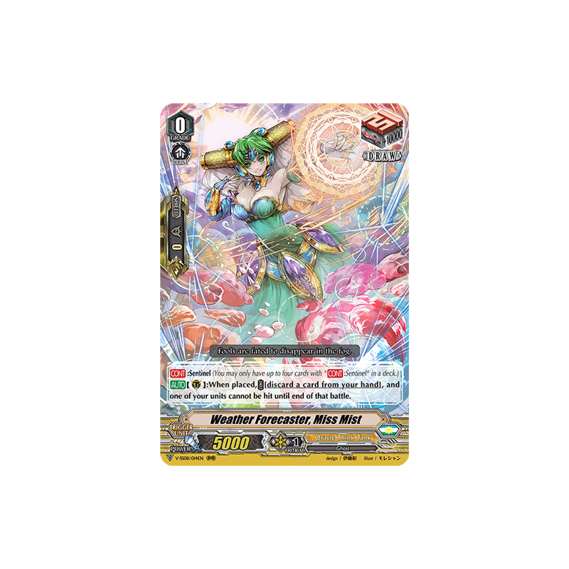 Vanguard_TCG_card_V-SS08_014EN_RRR_Weather_Forecaster_Miss_Mist_CLAN_SELECTION_PLUS_Vol.2