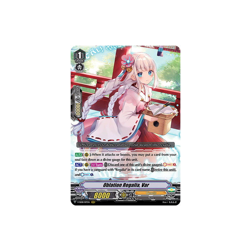 Vanguard_TCG_card_V-SS08_017EN_RRR_Oblation_Regalia_Var_CLAN_SELECTION_PLUS_Vol.2