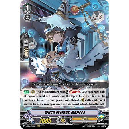 Vanguard_TCG_card_V-SS08_018EN_RRR_Witch_of_Frogs_Melissa_CLAN_SELECTION_PLUS_Vol.2