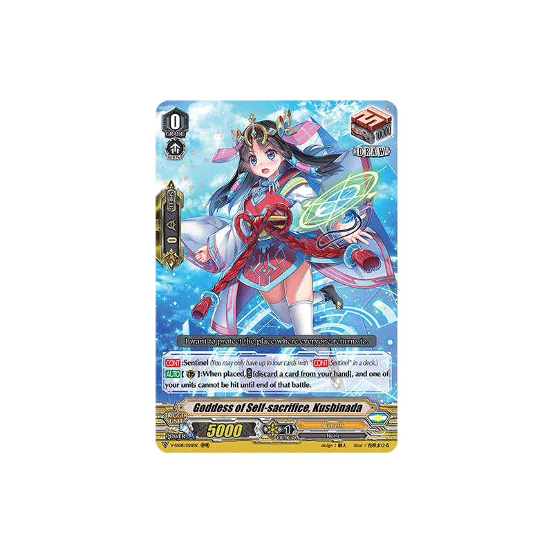 Vanguard_TCG_card_V-SS08_021EN_RRR_Goddess_of_Self-sacrifice_Kushinada_CLAN_SELECTION_PLUS_Vol.2