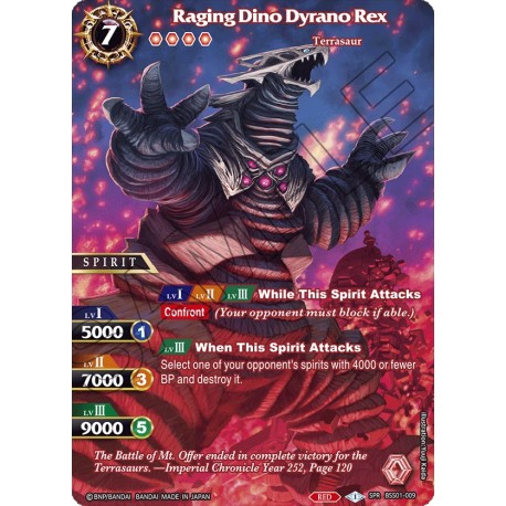 BSS01-009 SPR Raging Dino Dyrano RexBSS01-009 Battle Spirits Saga