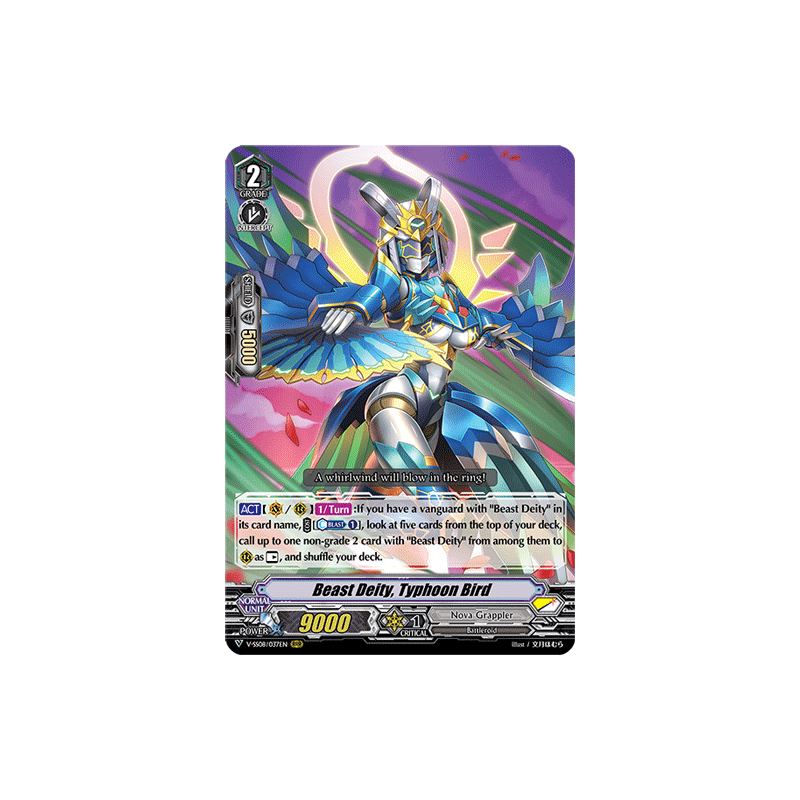 Vanguard_TCG_card_V-SS08_037EN_RRR_Beast_Deity_Typhoon_Bird_CLAN_SELECTION_PLUS_Vol.2