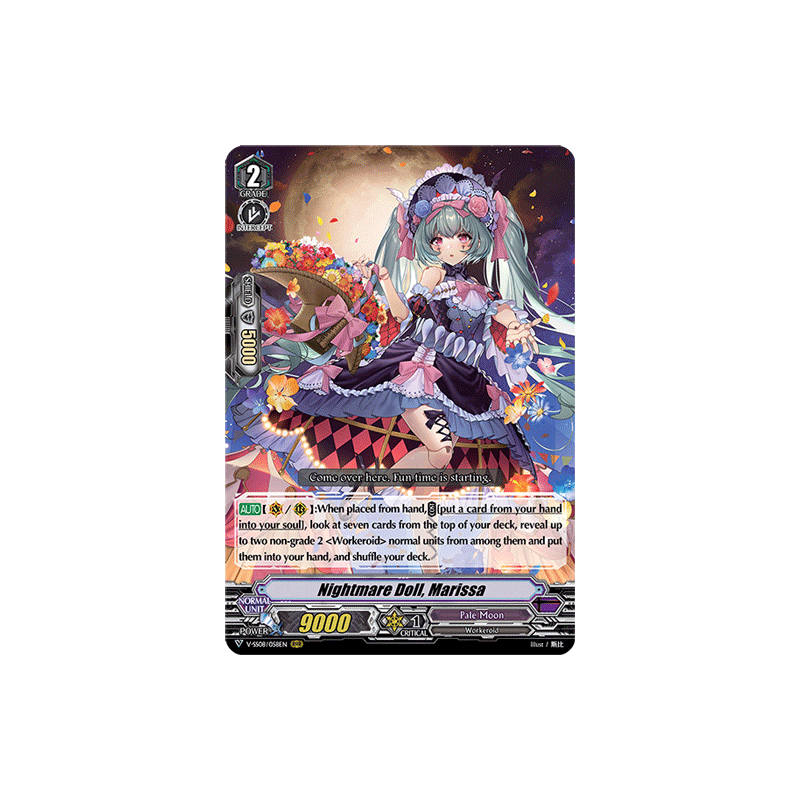 Vanguard_TCG_card_V-SS08_058EN_RRR_Nightmare_Doll_Marissa_CLAN_SELECTION_PLUS_Vol.2