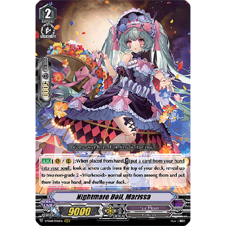 Vanguard_TCG_card_V-SS08_058EN_RRR_Nightmare_Doll_Marissa_CLAN_SELECTION_PLUS_Vol.2
