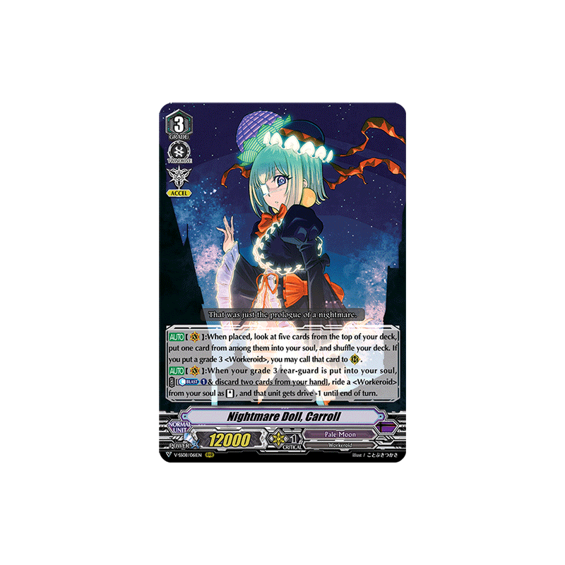 Vanguard_TCG_card_V-SS08_061EN_RRR_Nightmare_Doll_Carroll_CLAN_SELECTION_PLUS_Vol.2
