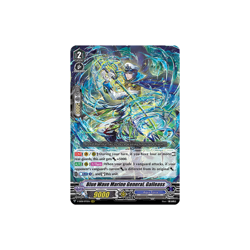 Vanguard_TCG_card_V-SS08_075EN_RRR_Blue_Wave_Marine_General_Galleass_CLAN_SELECTION_PLUS_Vol.2