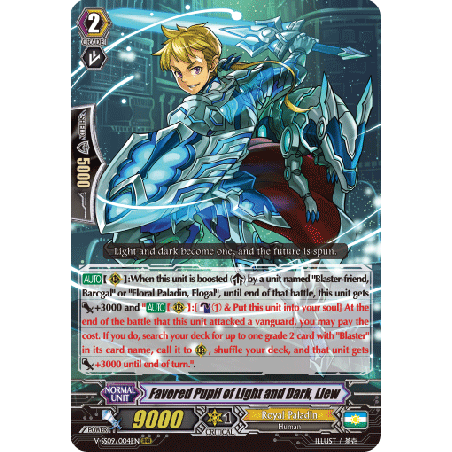 Vanguard_TCG_card_V-SS09_004EN_RRR_Favored_Pupil_of_Light_and_Dark_Llew_REVIVAL_SELECTION