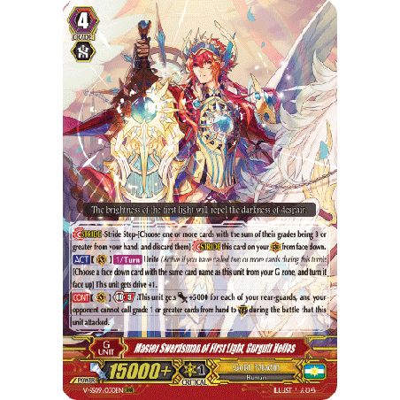 Vanguard_TCG_card_V-SS09_030EN_RRR_Master_Swordsman_of_First_Light_Gurguit_Helios_REVIVAL_SELECTION