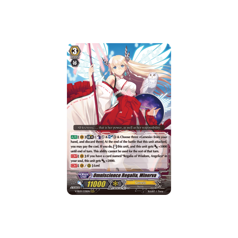Vanguard_TCG_card_V-SS09_038EN_RRR_Omniscience_Regalia_Minerva_REVIVAL_SELECTION