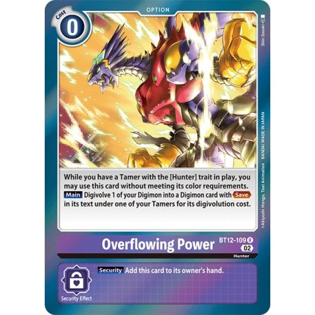 BT12-109 R Overflowing Power Option BT12-109 Digimon