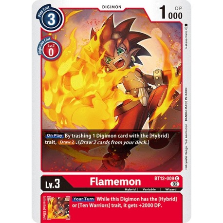 BT12-009 C Flamemon Digimon BT12-009 Digimon