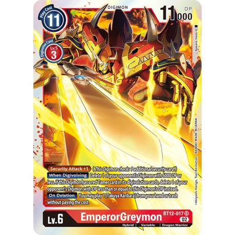 BT12-017 SR EmperorGreymon Digimon BT12-017 Digimon