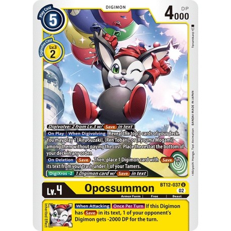 BT12-037 U Opossummon Digimon BT12-037 Digimon