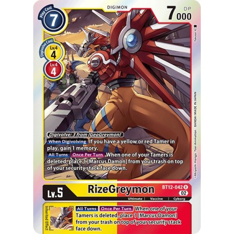 BT12-042 R RizeGreymon Digimon BT12-042 Digimon
