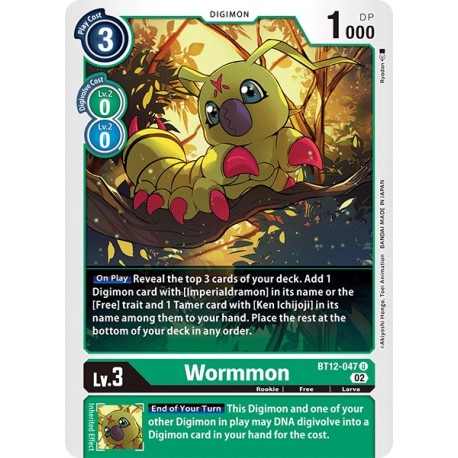 BT12-047 U Wormmon Digimon BT12-047 Digimon