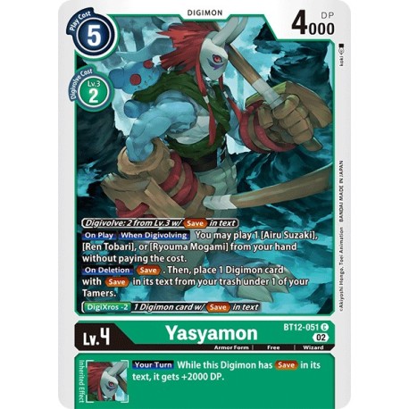 BT12-051 C Yasyamon Digimon BT12-051 Digimon