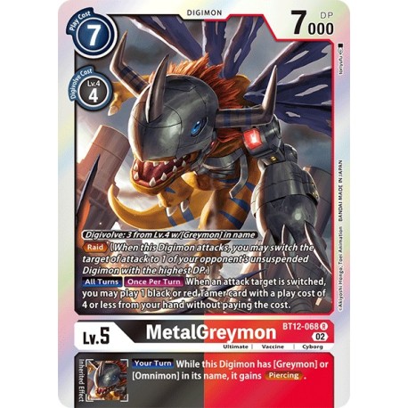 BT12-068 R MetalGreymon Digimon BT12-068 Digimon
