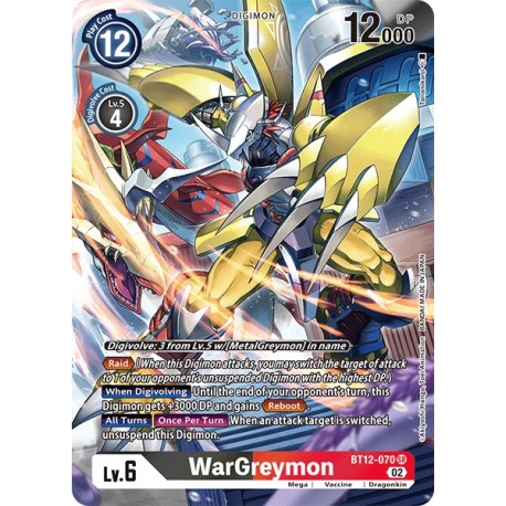 BT12-070 AA SR WarGreymon Digimon Alternative ArtBT12-070 AA Digimon