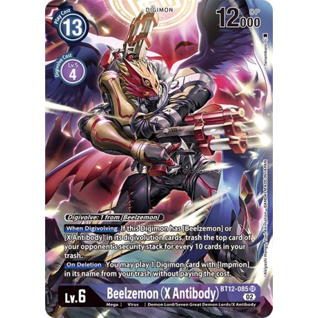 BT12-085 AA SR Beelzemon (X Antibody) Digimon Alternative ArtBT12-085 AA Digimon