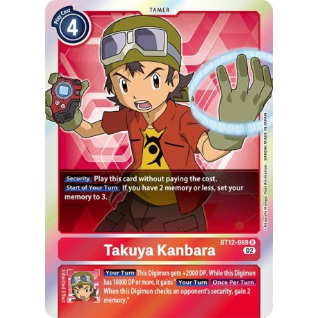 BT12-088 R Takuya Kanbara Tamer BT12-088 Digimon