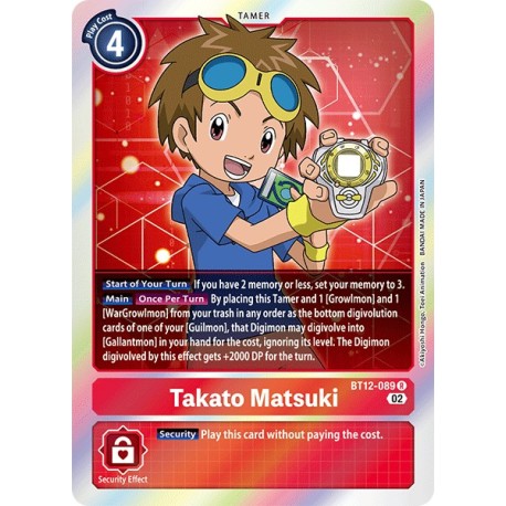 BT12-089 R Takato Matsuki Tamer BT12-089 Digimon