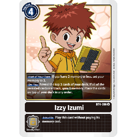 Digimon_TCG_BT4-096_Izzy_Izumi_Rare_Great_Legend_Card_Game