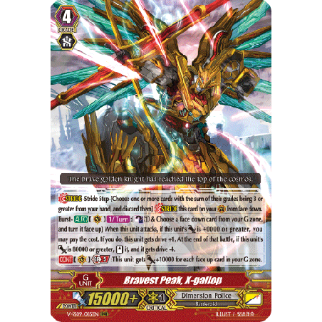 Vanguard_TCG_card_V-SS09_085EN_RRR_Bravest_Peak_X-gallop_REVIVAL_SELECTION