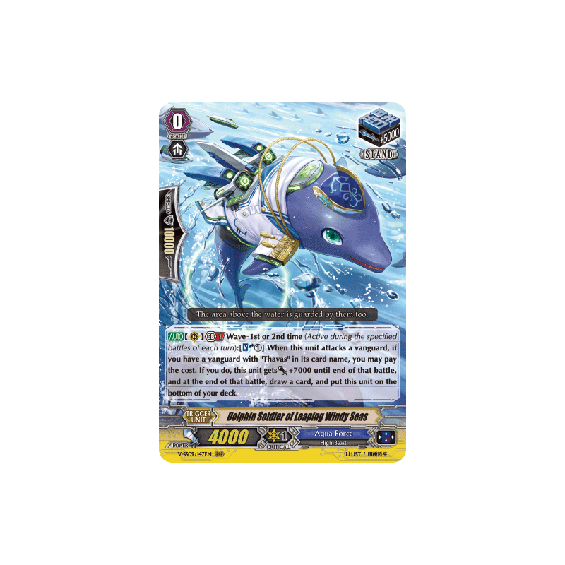 Vanguard_TCG_card_V-SS09_147EN_RRR_Dolphin_Soldier_of_Leaping_Windy_Seas_REVIVAL_SELECTION