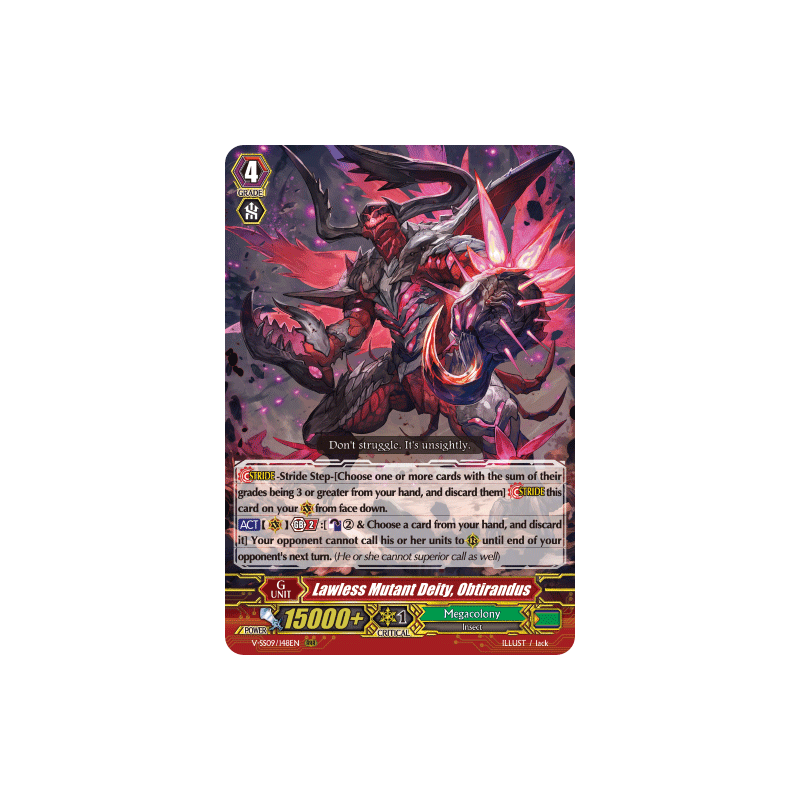 Vanguard_TCG_card_V-SS09_148EN_RRR_Lawless_Mutant_Deity_Obtirandus_REVIVAL_SELECTION
