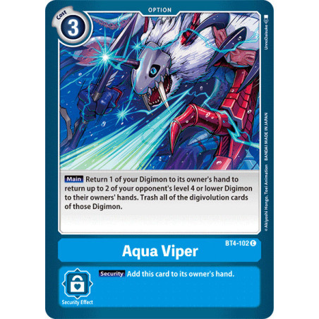 Digimon_TCG_BT4-102_Aqua_Viper_Common_Great_Legend_Card_Game