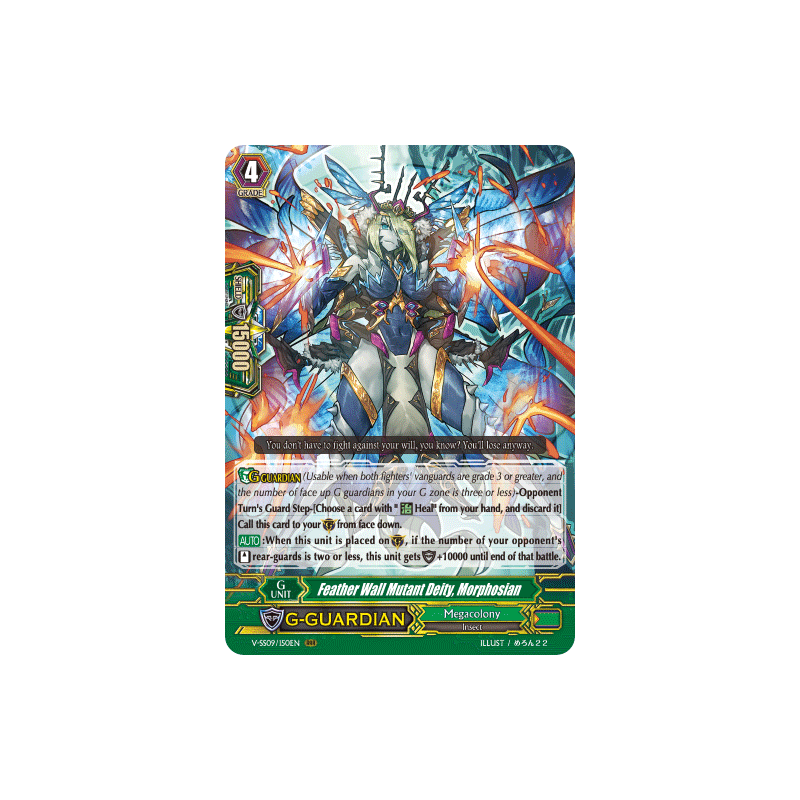 Vanguard_TCG_card_V-SS09_150EN_RRR_Feather_Wall_Mutant_Deity_Morphosian_REVIVAL_SELECTION