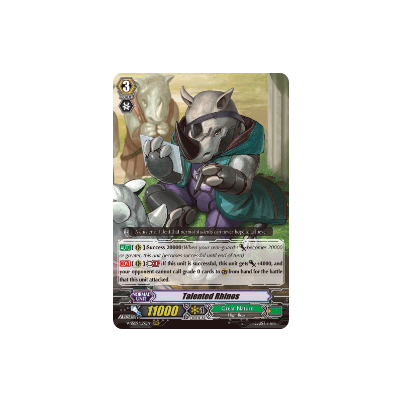 Vanguard_TCG_card_V-SS09_159EN_RRR_Talented_Rhinos_REVIVAL_SELECTION