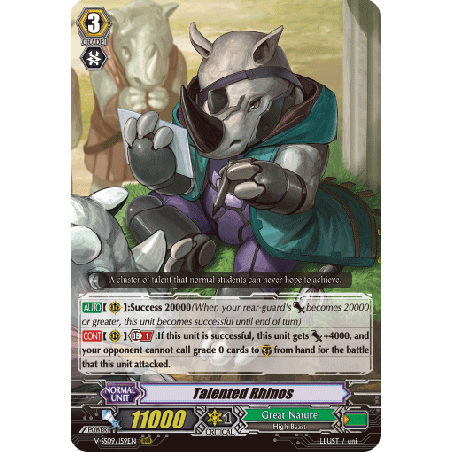 Vanguard_TCG_card_V-SS09_159EN_RRR_Talented_Rhinos_REVIVAL_SELECTION