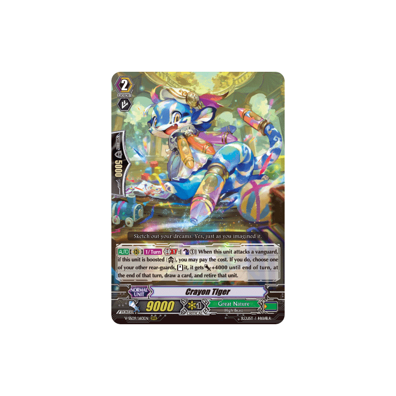 Vanguard_TCG_card_V-SS09_160EN_RRR_Crayon_Tiger_REVIVAL_SELECTION