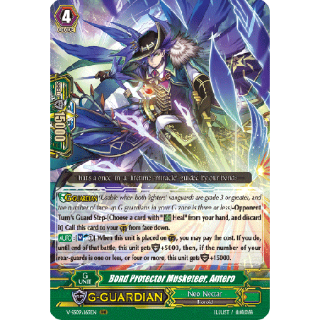 Vanguard_TCG_card_V-SS09_163EN_RRR_Bond_Protector_Musketeer_Antero_REVIVAL_SELECTION