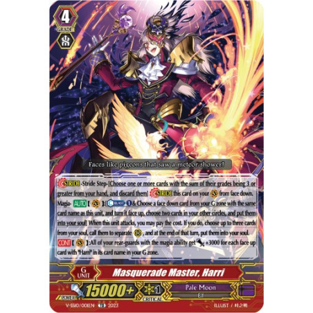 Vanguard_TCG_card_V-SS10_001EN_Foil_Masquerade_Master_Harri_Premium_Battle_Deckset_2023