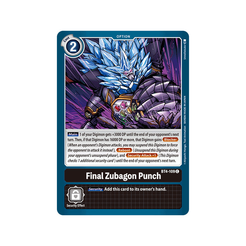 Digimon_TCG_BT4-109_Final_Zubagon_Punch_Common_Great_Legend_Card_Game