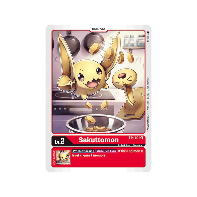 Digimon_TCG_BT4-001_Sakuttomon_Uncommon_Great_Legend_Card_Game