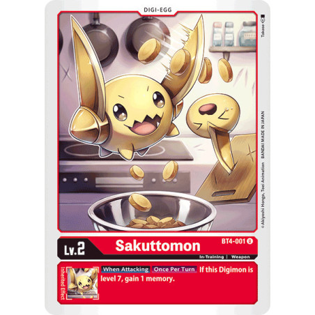 Digimon_TCG_BT4-001_Sakuttomon_Uncommon_Great_Legend_Card_Game