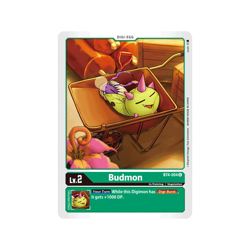 Digimon_TCG_BT4-004_Budmon_Uncommon_Great_Legend_Card_Game
