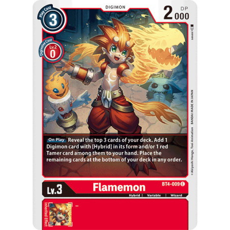 Digimon_TCG_BT4-009_Flamemon_Common_Great_Legend_Card_Game