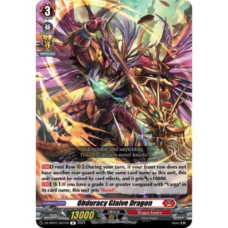 DZ-BT01/051EN Obduracy Glaive Dragon