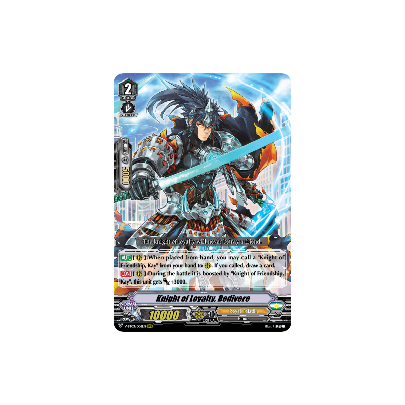 Vanguard_TCG_card_V-BT03_006EN_RRR_Knight_of_Loyalty_Bedivere_Miyaji_Academy_CF_Club